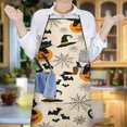 thumbnail image 5 of Black Cat Pumpkin Halloween Pattern Apron-Garden Aprons for Women with Pockets-Cotton Linen Waterproof Kitchen Cooking Gardening Aprons Adjustable for Kitchen,Cooking,BBQ and Salon 33"x27", 5 of 7