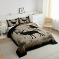 thumbnail image 3 of Feelyou Jungle Wildlife Moose Bedding Comforter Set, Rustic Farmhouse Deer Twin Comforter Sets, Vintage Xmas Snowflake Reversible Bedding Set, Super Cozy Room Decor, 2pcs, 3 of 8