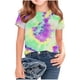 thumbnail image 1 of Camisetas de Cuello de Tripulación de Manga Corta para Mujeres Camiseta Impresa Clásica Cuello Redondo Top Versátil Casual para Niños Grandes de Edades 3-14, 1 of 5