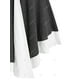 thumbnail image 4 of Tallas grandes Two Tone Empire Cintura Tish T Shirt Rosegal Mangas largas de talla grande, 4 of 5