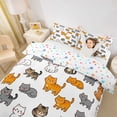 thumbnail image 3 of jejeloiu Cute Cat Cartoon Twin Bedding Kids,Kitten Animal Print Duvet Cover Set For Girls,Reversible,2pcs(No Comforter), 3 of 6