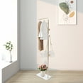 thumbnail image 4 of Modern Metal Freestanding Coat Hat Rack 3 Hooks Clothes Rack with Marble Base for Entryway Living Room Gold, 4 of 9