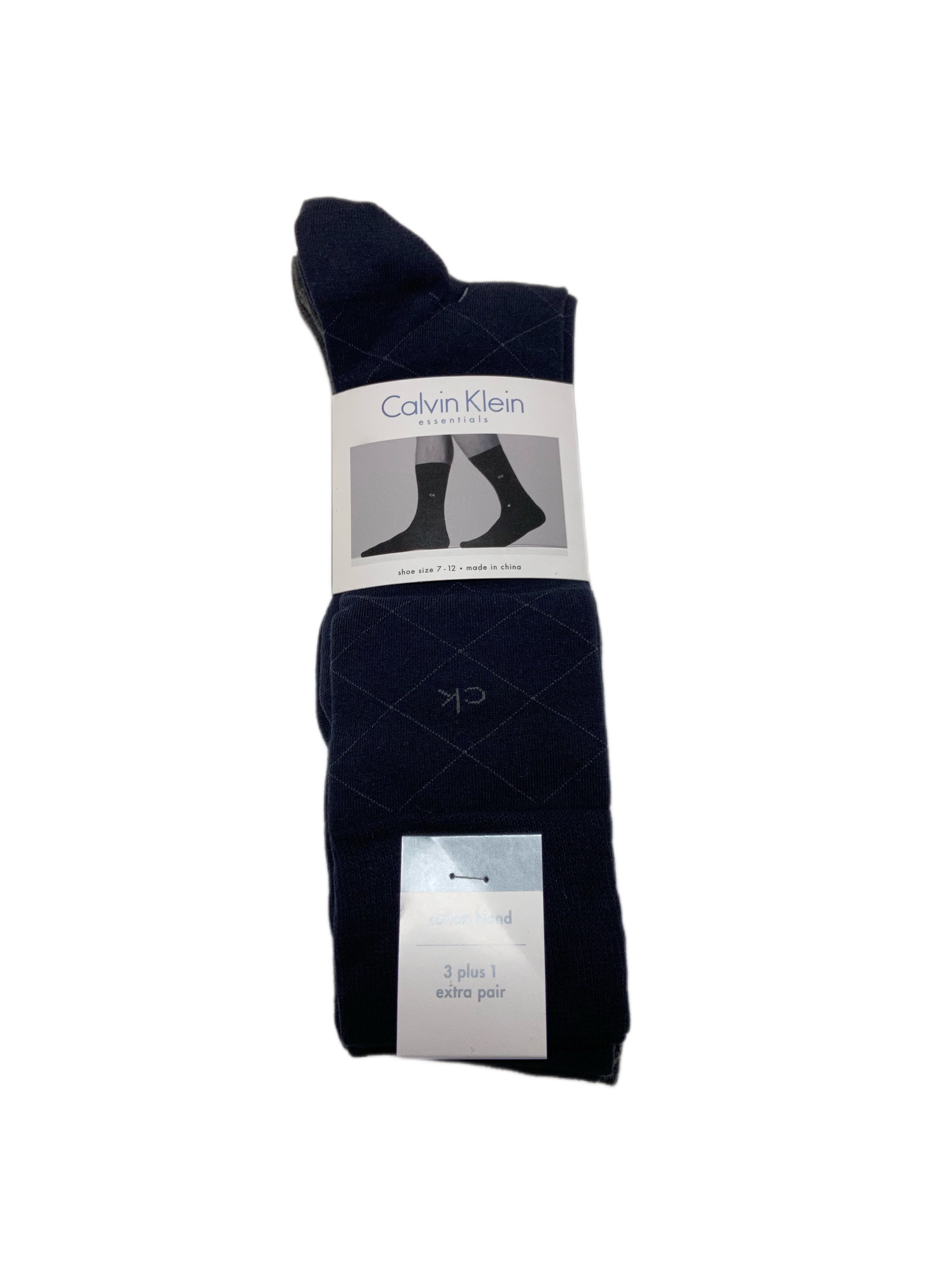 Calvin Klein Men's 4 Pair Mid Calf Cotton Blend Socks, Multicolor, 712