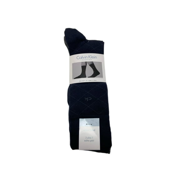 Calvin Klein Men's 4 Pair Mid Calf Cotton Blend Socks, Multicolor, 7-12