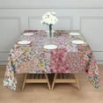 thumbnail image 3 of Pioneer Flower Floral Print Pattern Square Tablecloth,Waterproof Square Table Cover,Wipeable Spillproof Washable Table Cover for Home Kitchen Party Decor 60"x60"(152x152cm), 3 of 6