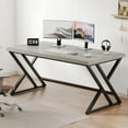 thumbnail image 2 of Rustic Computer Desk  Metal Wood Home Office Desk  Industrial Simple Study Executive Desk for Writing Work  Wooden Student Gaming Computer PC Table with Storage for Bedroom  Inch  Rustic, 2 of 4