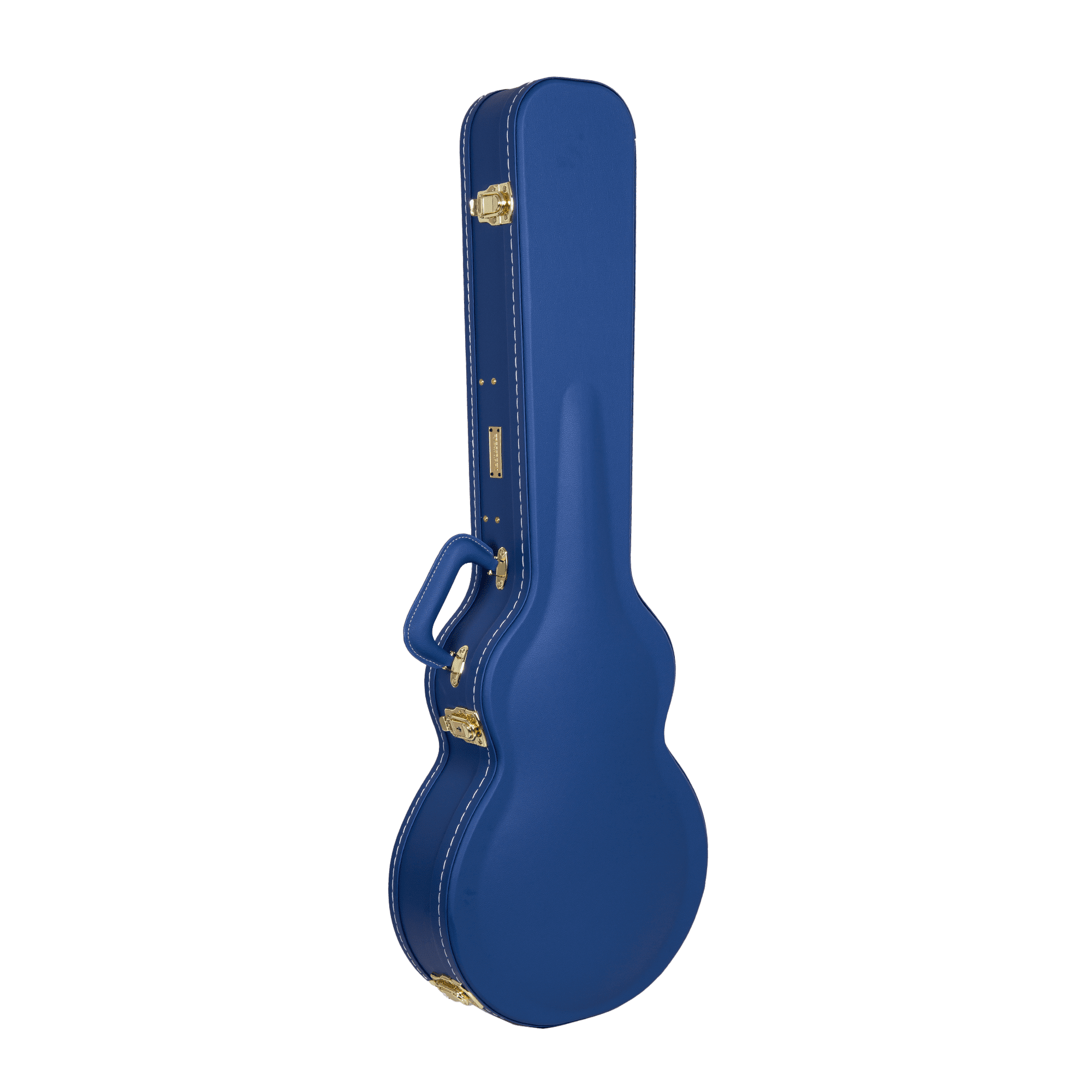 Crossrock Wooden Guitar Case -Fits Les Paul Electric Guitars -Vintage Hardware, Sponge Lining, Metal Feet, Storage Space-Vibrant Blue