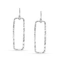thumbnail image 5 of LeCalla 925 Sterling Silver Classic Hammered Balancing Act Drop Earrings Italian Hammered Design Open Rectangular Drop Dangle Earrings for Women 45MM, 5 of 7