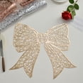thumbnail image 4 of Valentines Day Bow Table Mat Round Pvc Placemat Waterproof and Heat Resistant Western Style Dining Decor for Holiday Party Dinner Table Setting Blahzhy | Gold, 4 of 7