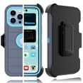 thumbnail image 1 of Tiflook Case For iPhone 14 (6.1 inch) 2022 [Built-in Screen Protector] Holster Belt Clip 12FT Drop Tested Full Body Cover - Teal, 1 of 6