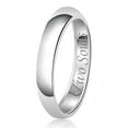 thumbnail image 2 of Tioneer His & Her Engraved Two Souls One Heart Classic Sterling Silver Plain Wedding Band Ring, 2 of 3