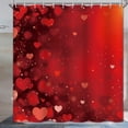 thumbnail image 3 of Rose Red Love Shower Curtain Happy Valentines Day Shower Curtain Romantic Red Love Heart Bokeh Shower Curtain for Bathroom 72W x 84L inch, 3 of 5