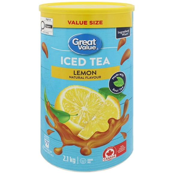 Mélange pour thé glacé au citron Great Value 2,1&nbsp;kg