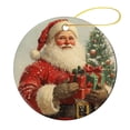 thumbnail image 3 of Ceramics Ornaments Vintage Christmas Santa Claus Double-Sided Ceramics Ornaments Xmas Holiday Holiday Ornament for Home Christmas Tree Decor Housewarming Gift, 3 of 5