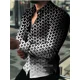 thumbnail image 1 of Camisa de manga larga con botones y solapa con estampado de relámpagos para hombre, superventas de 2024, cómoda y suave, informal, tallas S a 6XL, 1 of 6