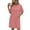 c04Pink, variant on Hduncf Cotton Nightgowns for Women Solid Color Short Sleeve Sleep Shirts Crew Neck Night Dress Nightshirt with Pockets Black L