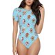 thumbnail image 1 of Balery winter cow cute Body de cuello redondo de manga corta para mujer Tops de manga corta Tops básicos-Large, 1 of 7
