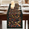 thumbnail image 3 of Table Runners 70 Inches Long Dress Scarves, Boho Black Flowers Farmhouse Coffee/Dining/Kitchen Table Decor, Holiday Table Runner, Spring Abstract Watercolor Floral Leaf 13x70 Inch, 3 of 9
