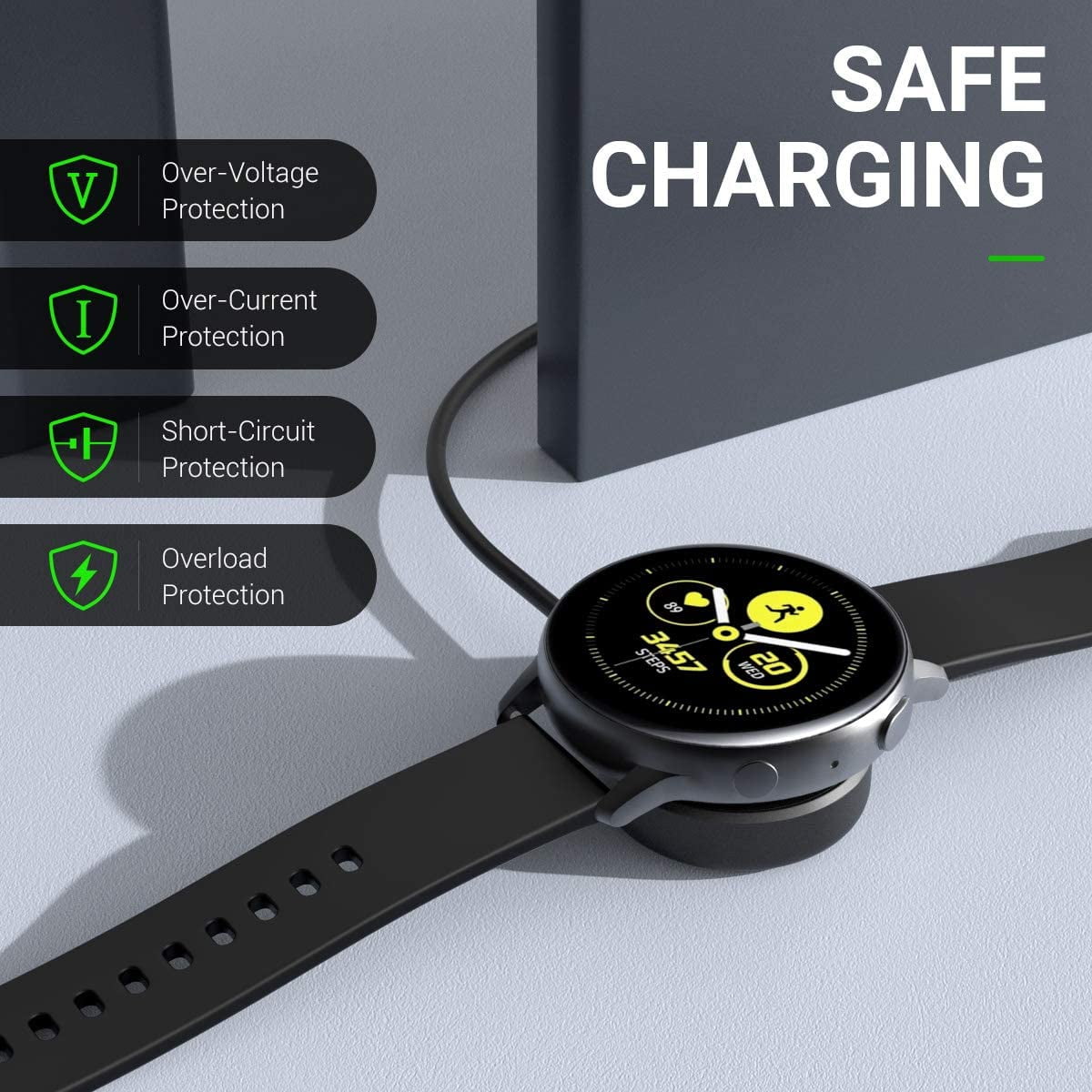 Charger Dock Compatible with Samsung Galaxy Watch 4,4 Classic/Galaxy Watch  3 45mm,41mm/Galaxy Watch Active,Active 2 44mm 40mm, Replacement Charging  Dock Stand Adapter Charger Cable Black | Walmart Canada