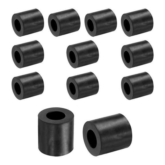12 Packs Rubber Spacers 20mm OD, 10mm ID, 20mm Height Round Anti Vibration Spacer Thick Rubber Washers