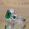 thumbnail image 3 of HOOUN Gorgeous 18K Yellow Gold Plated Jewelry Women Green Wedding Rings Size 6-10-10-Green#2, 3 of 3