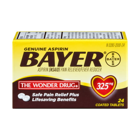 Bayer Aspirine Analgésique / Fièvre Réducteur, 325mg, 24 count