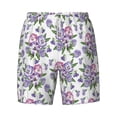 thumbnail image 4 of Lsque Mens Swim Trunks Violets Flowers Pattern - Bathing Suit Compression Liner - Beach Swim Shorts Swimwear - (S-3XL) - Stretch Quick Dry -X-Large, 4 of 9