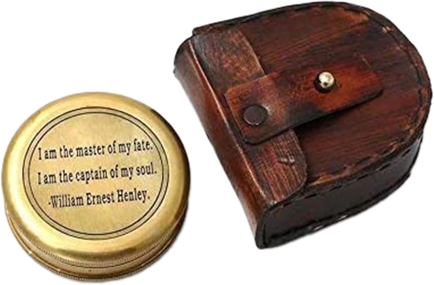 Maritime treasures Antique Nautical Engraved Brass Golden Compass with Leather Case Directional Navigational Pocket Compass Tool for Hiking Trekking Travelling & Camping by DOLLOND LONDONE1920