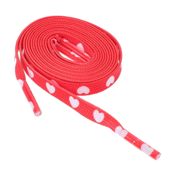 DEEPCRAFF 1 Pair Lightweight Flat Shoe Laces with Heart Pattern for Running Shoes, Sneakers, Boots and Casual Footwear