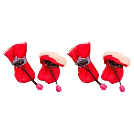 LARUYEKO Dog Boots Protector Winter Dog Shoes with Reflective Straps Winter Warm Pet Dog Shoes Rain Snow Boots Puppy for Small Medium Dogs Size Dog Harness for Train Stop Pull Stop Leash Dog Harness