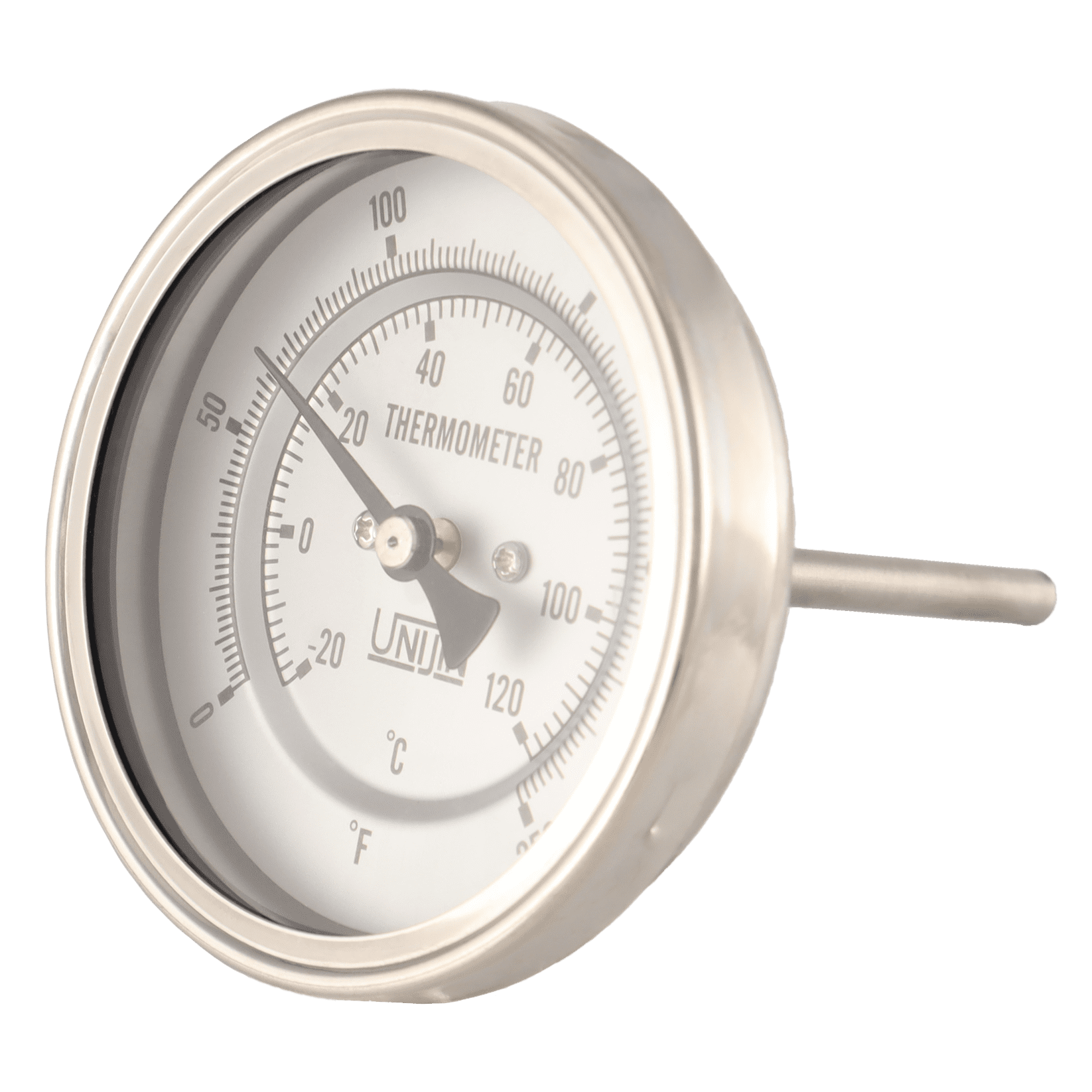 UNIJIN Dial Thermometer T110 Series Oil Filled Back Mount Size 1/4