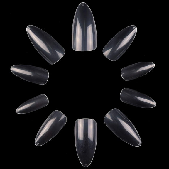 Makartt 500pcs Middle Long Stiletto Nail Tips Full Cover Almond Shape False Nails Nail Art Tips with Bag, 10 Sizes