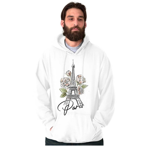 Paris France Eiffel Tower Roses Hoodie Sweatshirt Women Men Brisco Brands S