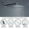 thumbnail image 2 of Boyel Living Luxury Shower System Set Wall Mount 3 Function 12inch Thermostatic Rainfall Shower with 6 Shower Massage Body Spray Jets,Brushed Nickel, 2 of 7