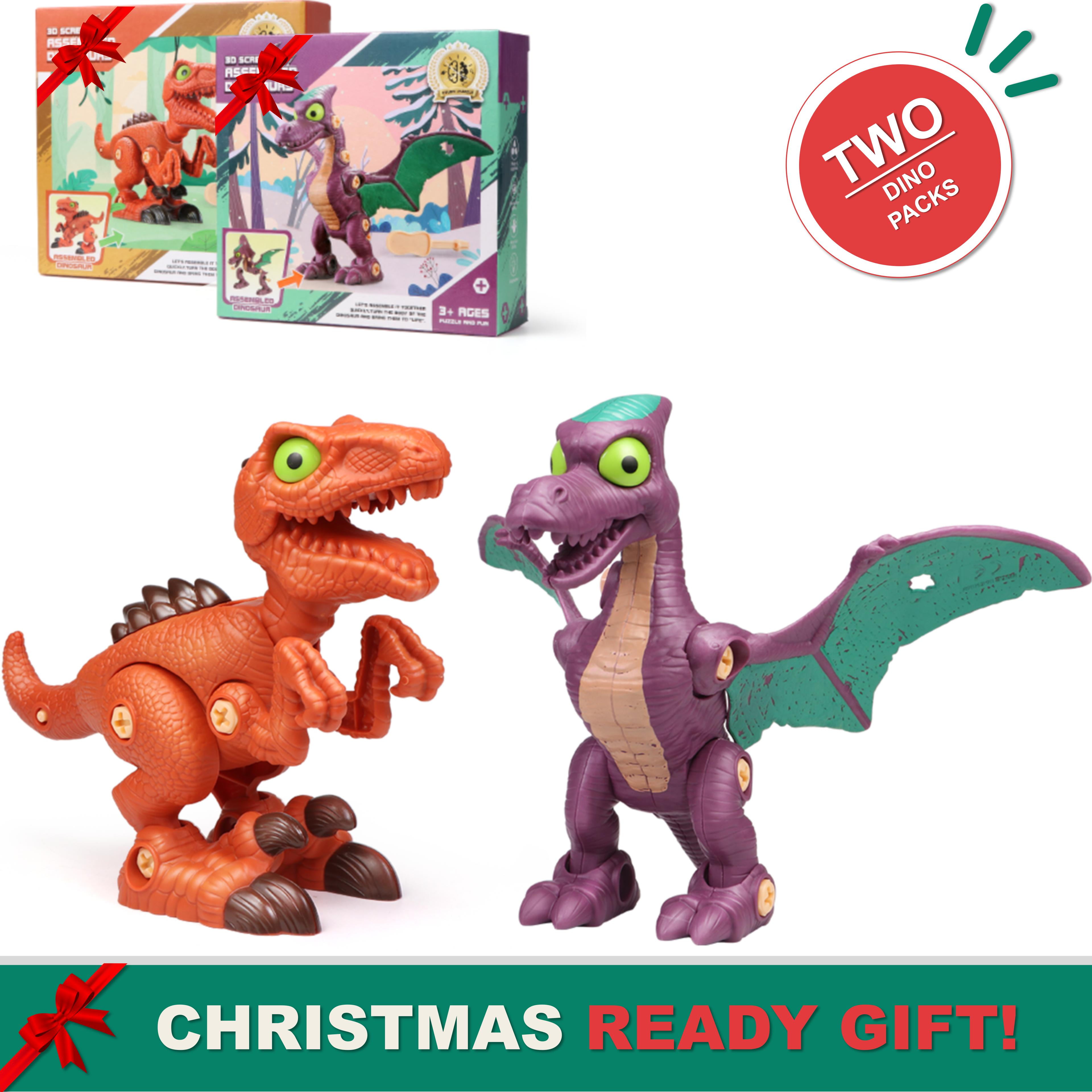 2in1 Dinosaur Toys for 3 4 5 6 7 8 Year Old Boys, Take Apart Dinosaur