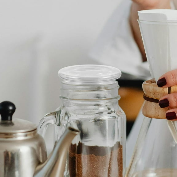 FUTUREORYY Water Carafe Lid 2Pcs Glass Lids for Kitchen Use Transparent Round Shape