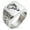 Silver, variant on Stainless Steel Celestial Satyr Goat Geometric Pattern Biker Style Polished Ring