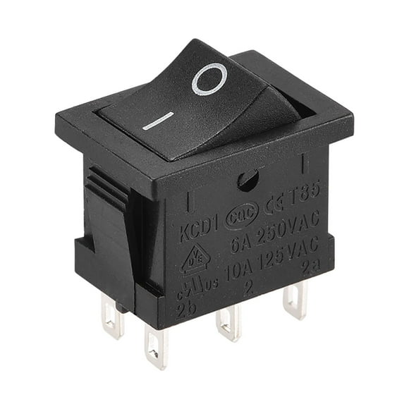 Unique Bargains Mini Boat Rocker Switch Black Toggle Switch for Boat Car Marine 6pins ON/ON AC 250V/6A 125V/10A, 1pcs