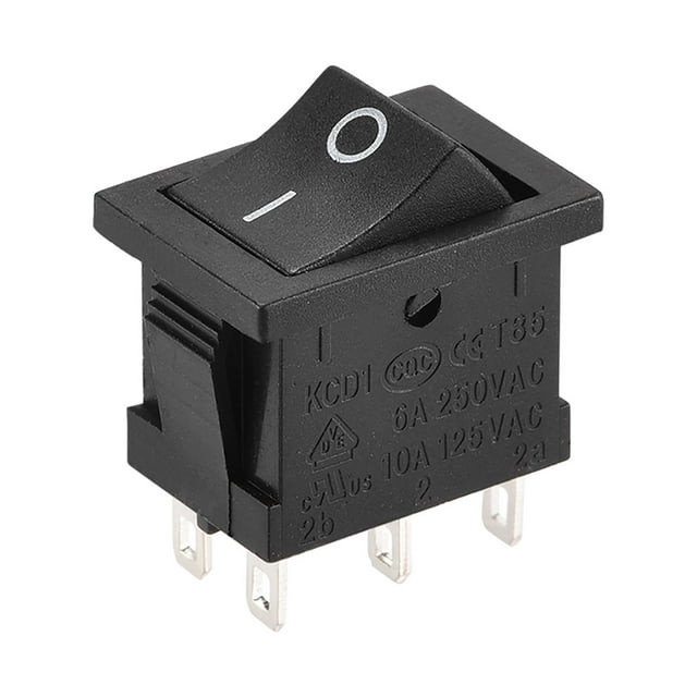 Interruptor de palanca mini barco negro para barco coche marino 6 pines ON/ON AC 250V/6A 125V/10A, 1 pieza