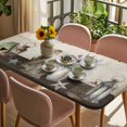 thumbnail image 3 of Vintage Flowers Table Cloths for 3 Foot Rectangle Tables, Birds Retro Art Elegant Farmhouse Patio Waterproof Elastic Fitted Tablecloths, Washable Rectangular Table Cover for Camping, 3 of 8