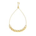 thumbnail image 1 of 14k Yellow Gold Links Bolo Friendship Adjustable Bracelet, 9.25", 1 of 1