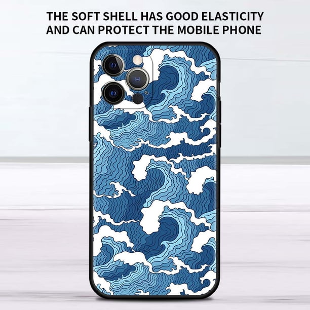 Funda de estilo japonés para Apple iPhone, carcasa negra para iPhone 11, 13, 12 Pro, 7, XR, X, XS Max, 8, 6, 6S Plus, 5, 14, SE, 2020, 13Pro Fivean unisex