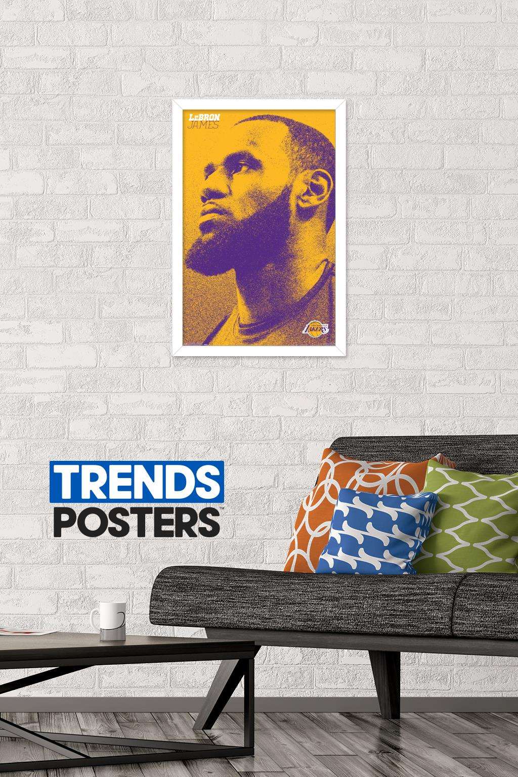 NBA Los Angeles Lakers - Lebron James 18 Wall Poster, 14.725" x 22.375", Framed