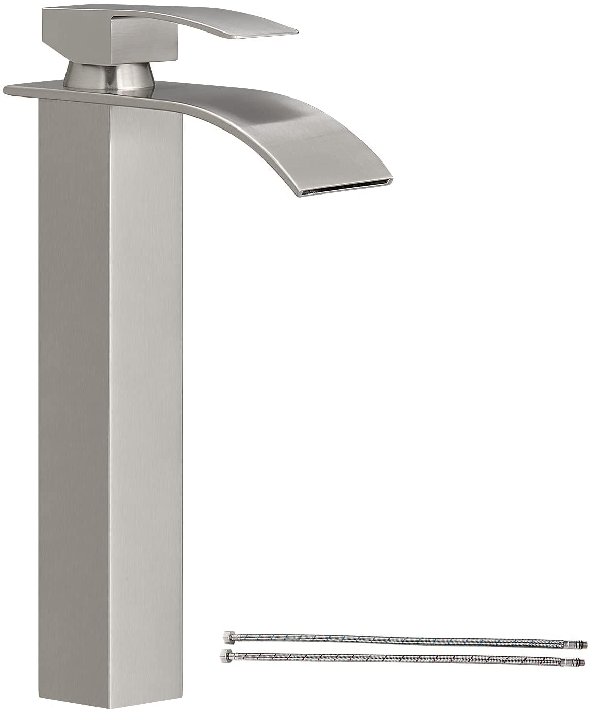 Bathroom Sink Faucet Waterfall Single Handle Basin Lavatory Tap Brushed Nickel 