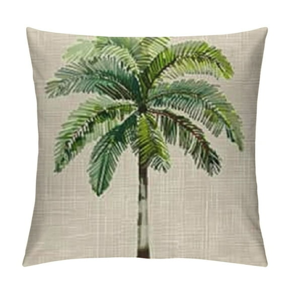 Fenyluxe Vintage Palm Tree Throw Pillow Covers Watercolor Hawaiian Tropical Palms Leaf Vintage Cushion Cover Pillow Case Summer Home Decorative Square 12x12in