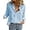 Blue-2, variant on Womens Boho Floral Cotton Linen Shirt V Neck Button Down Roll Up Long Sleeve Lapel Blouse Tops
