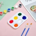 thumbnail image 3 of Paquete de 50 paletas de pintura de plástico blanco, paleta de acuarela rectangular pequeña blanca de 6 pozos, paleta de pintura artesanal para adultos, 3 of 5