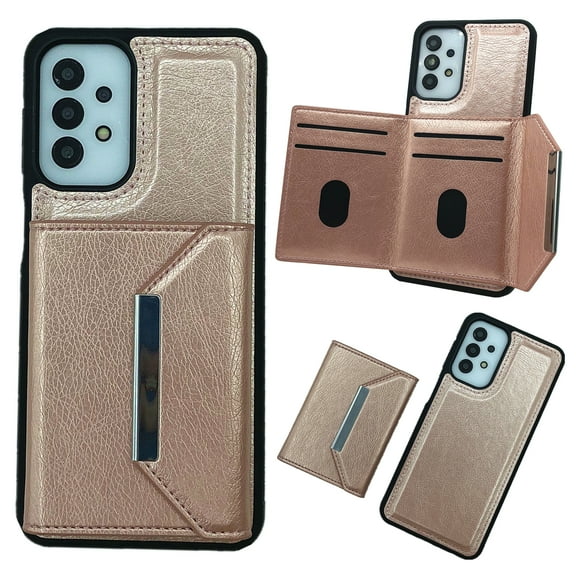 Compatible for Samsung Galaxy A53 5G Wallet Case with Card Slots Holder, Magnetic 2-in-1 Design PU Leather Purse Case, Flip Stand Durable Shockproof Protective Cover for Galaxy A53 5G, Rosegold