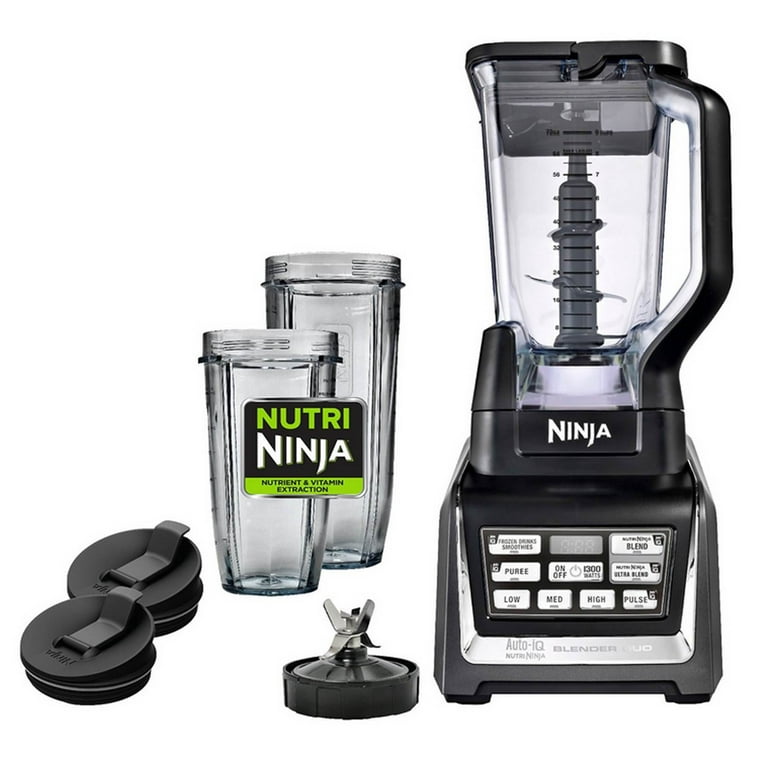 NINJA NutriNinja 72 oz. 5-Speed Black Blender Duo with Auto-iQ