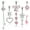 Silver/Pink, variant on 6 Pcs Belly Button Ring for Women, Belly Button Piercing Jewelry, Dangle Belly Button Rings, Stainless Steel Navel Rings, Cute Heart-Shaped Bow Flower Pregnancy Belly Rings
